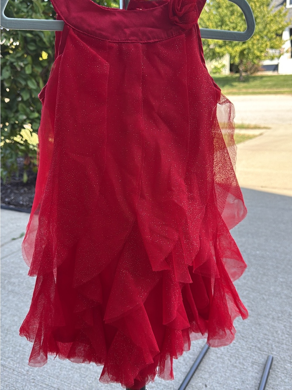 Red Layered Tulle Skirt - Women